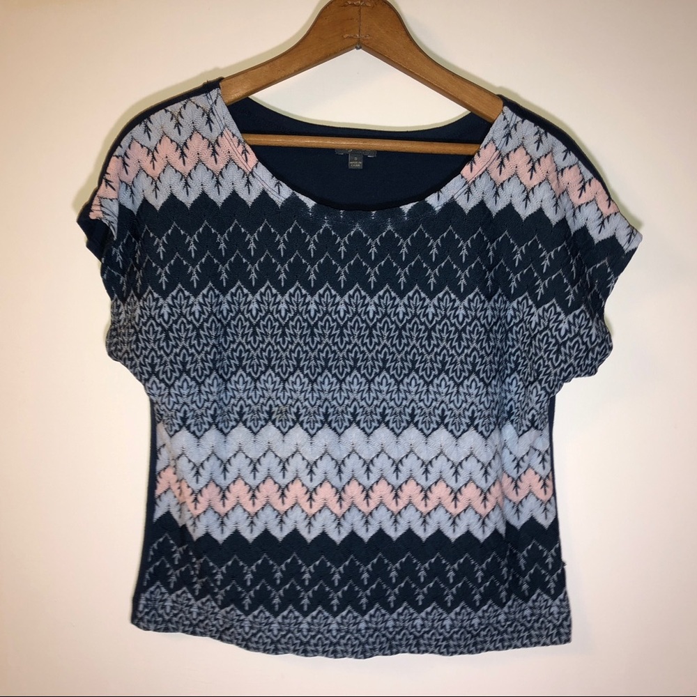 Navy and pink blouse - Picture 1 of 3